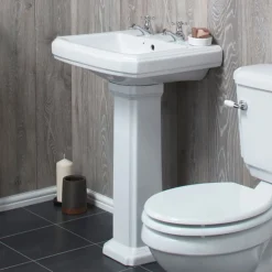 Butler & Rose Darcy Traditional 2 Tap Hole 585mm Basin & Full Pedestal