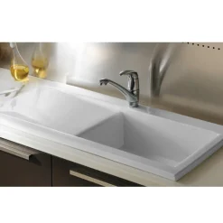 Butler & Rose Dream White Ceramic Fireclay Single Bowl Kitchen Sink with Reversible Drainer & Waste Kit - 1010mm x 510mm