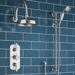 Butler & Rose Edith Concealed Shower Valve, Fixed Shower Head & Slide Rail Kit