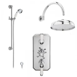 Butler & Rose Edith Concealed Shower Valve, Fixed Shower Head & Slide Rail Kit