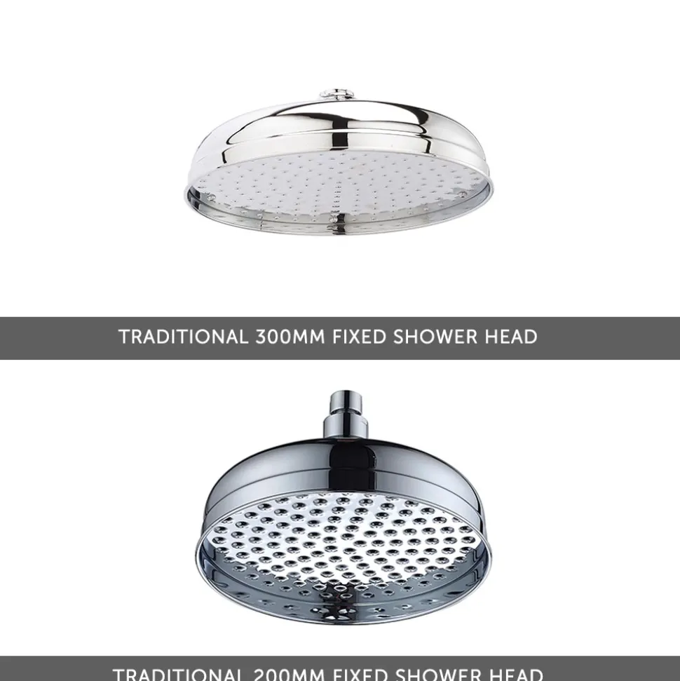 Butler & Rose Edith Concealed Shower Valve, Fixed Shower Head & Slide Rail Kit