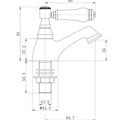 Butler & Rose Eliza Lever Basin Pillar Taps