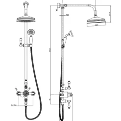 Butler & Rose Eliza Traditional 2 Outlet Exposed Shower Kit