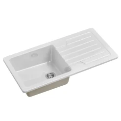 Butler & Rose Farmhouse 1 Bowl White Ceramic Kitchen Sink with Reversible Drainer - 1000 x 500mm