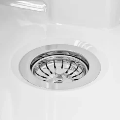 Butler & Rose Fireclay Ceramic White Double Belfast Kitchen Sink, Tap & Waste