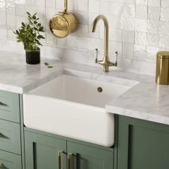 Butler & Rose Heavy Duty Belfast / Butler Ceramic Fireclay Kitchen Sink - 595 x 450mm