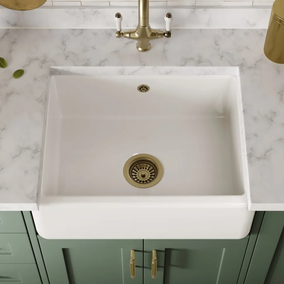 Butler & Rose Heavy Duty Belfast / Butler Ceramic Fireclay Kitchen Sink - 595 x 450mm
