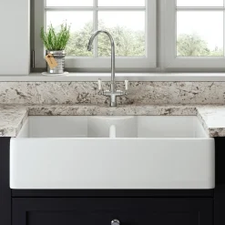 Butler & Rose Large Double Belfast / Butler Ceramic Fireclay Kitchen Sink - 895 x 550mm