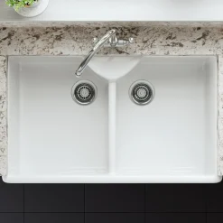 Butler & Rose Large Double Belfast / Butler Ceramic Fireclay Kitchen Sink - 895 x 550mm