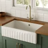 Butler & Rose Large Fluted Ceramic Fireclay Belfast / Butler Kitchen Sink - 795 x 500mm