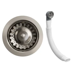 Butler & Rose 90mm Chrome Kitchen Sink Strainer Waste & Round Overflow