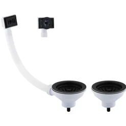 Butler & Rose 90mm Matt Black Basket Strainer Waste and Overflow Bundle for 1.5 & 2 Bowl Kitchen Sinks