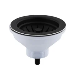 Butler & Rose 90mm Matt Black Basket Strainer Waste and Overflow Bundle for 1.5 & 2 Bowl Kitchen Sinks