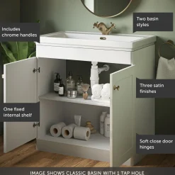 Butler & Rose Ophelia 800mm Floorstanding 2 Door Vanity Unit & Basin