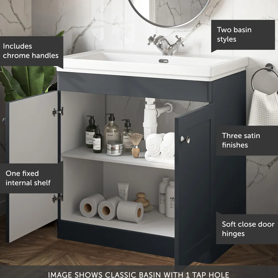 Butler & Rose Ophelia 800mm Floorstanding 2 Door Vanity Unit & Basin