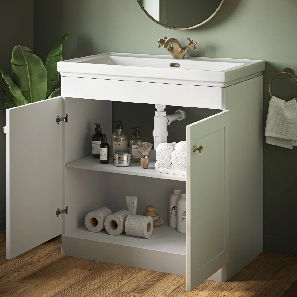 Butler & Rose Ophelia 800mm Floorstanding 2 Door Vanity Unit & Basin