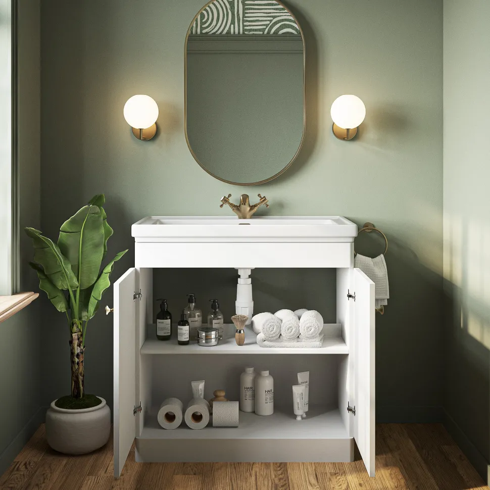 Butler & Rose Ophelia 800mm Floorstanding 2 Door Vanity Unit & Basin