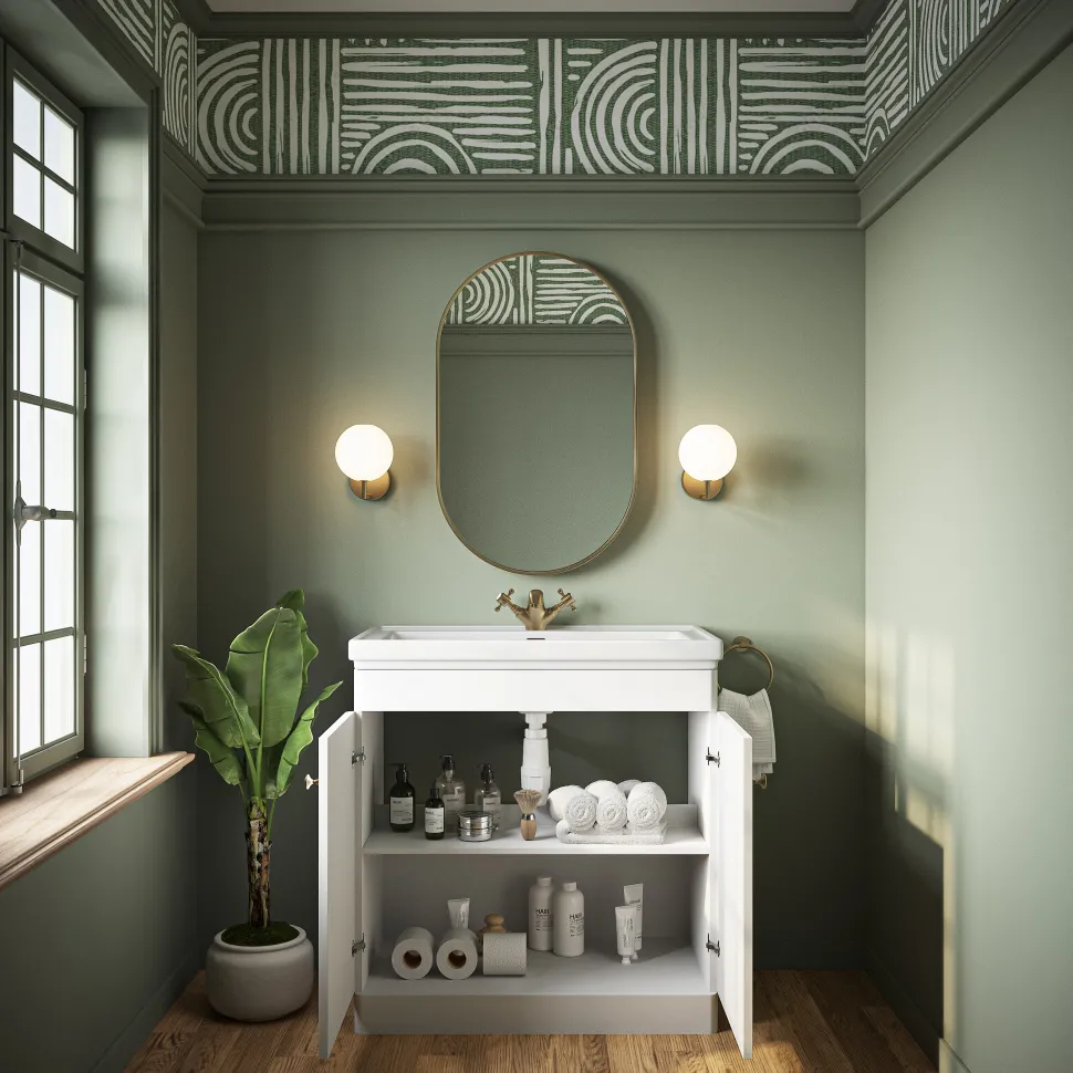 Butler & Rose Ophelia 800mm Floorstanding 2 Door Vanity Unit & Basin