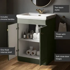 Butler & Rose Ophelia 600mm Floorstanding 2 Door Vanity Unit & Basin