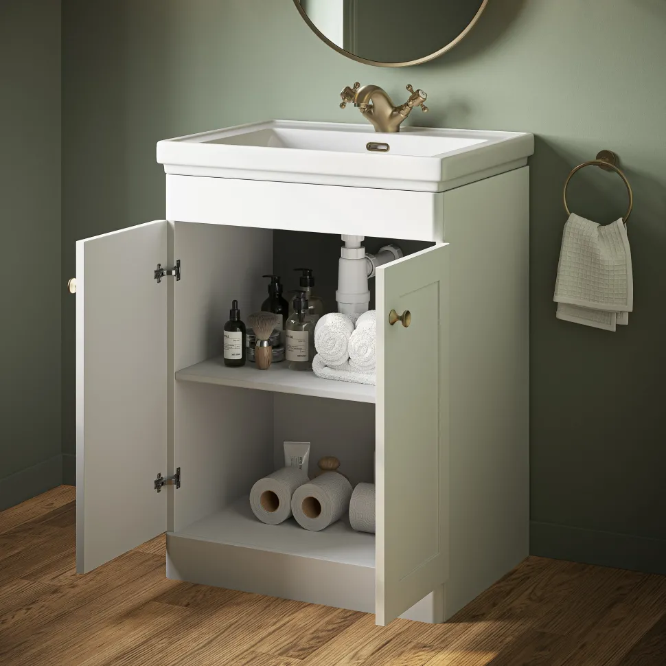 Butler & Rose Ophelia 600mm Floorstanding 2 Door Vanity Unit & Basin