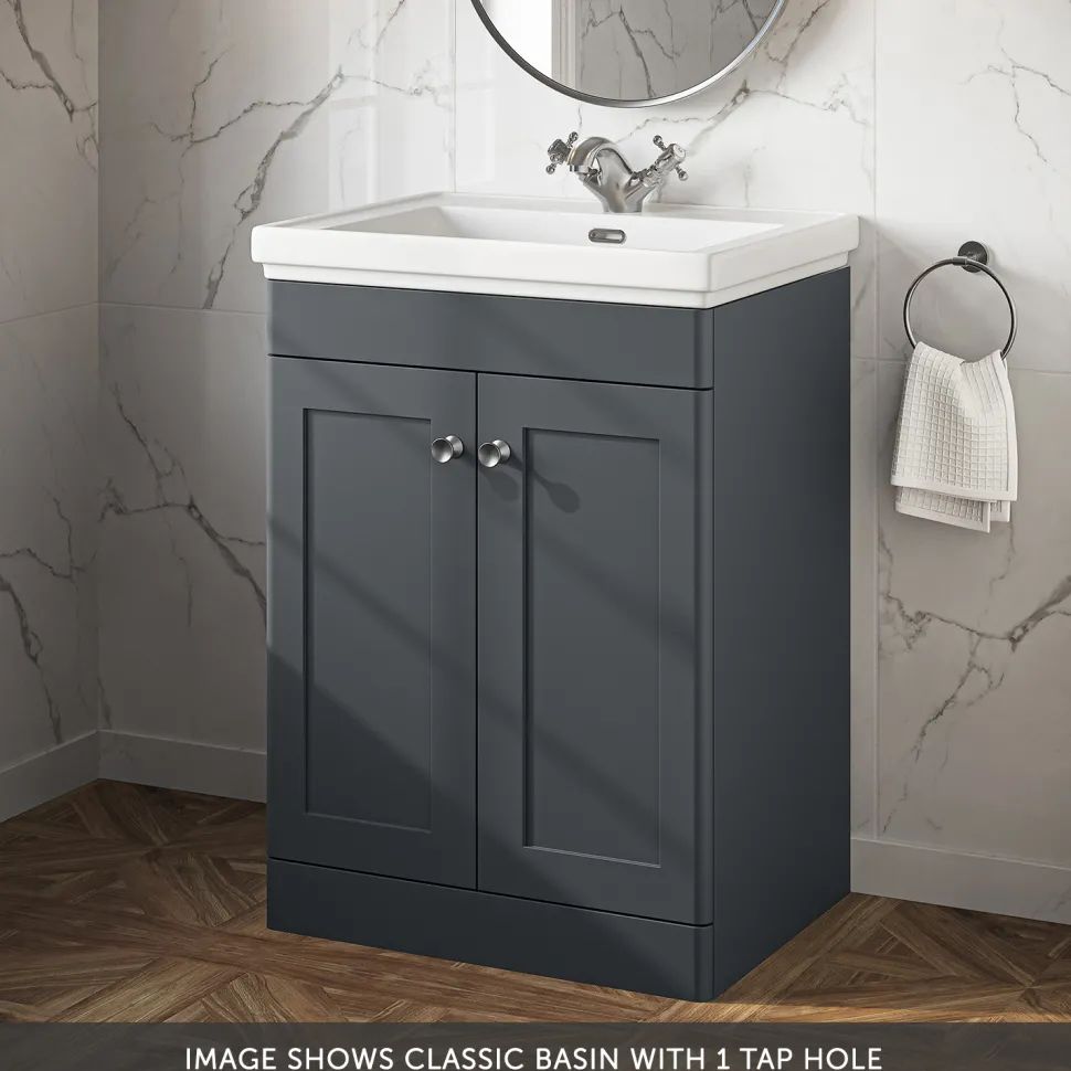 Butler & Rose Ophelia 600mm Floorstanding 2 Door Vanity Unit & Basin