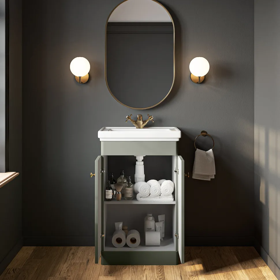 Butler & Rose Ophelia 500mm Floorstanding 2 Door Vanity Unit & Basin