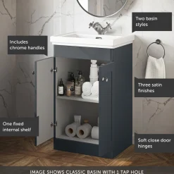 Butler & Rose Ophelia 500mm Floorstanding 2 Door Vanity Unit & Basin
