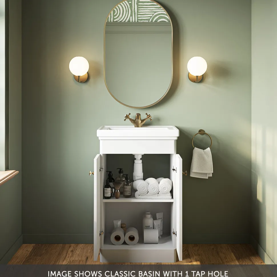 Butler & Rose Ophelia 500mm Floorstanding 2 Door Vanity Unit & Basin