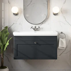 Butler & Rose Ophelia 800mm Wall Mounted 1 Drawer Vanity Unit & Basin