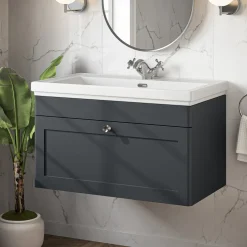Butler & Rose Ophelia 800mm Wall Mounted 1 Drawer Vanity Unit & Basin