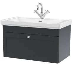 Butler & Rose Ophelia 800mm Wall Mounted 1 Drawer Vanity Unit & Basin