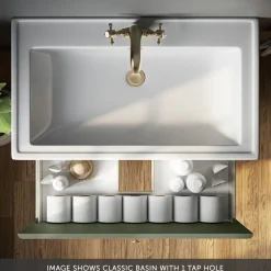 Butler & Rose Ophelia 800mm Wall Mounted 1 Drawer Vanity Unit & Basin