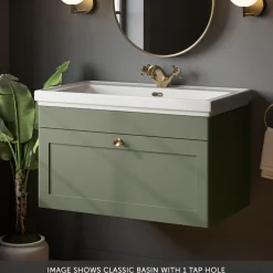 Butler & Rose Ophelia 800mm Wall Mounted 1 Drawer Vanity Unit & Basin