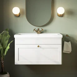 Butler & Rose Ophelia 800mm Wall Mounted 1 Drawer Vanity Unit & Basin