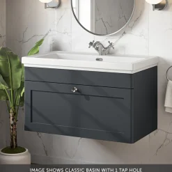 Butler & Rose Ophelia 800mm Wall Mounted 1 Drawer Vanity Unit & Basin