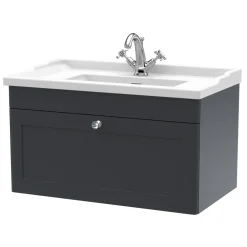 Butler & Rose Ophelia 800mm Wall Mounted 1 Drawer Vanity Unit & Basin