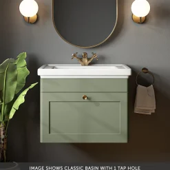 Butler & Rose Ophelia 600mm Wall Mounted 1 Drawer Vanity Unit & Basin