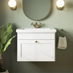 Butler & Rose Ophelia 600mm Wall Mounted 1 Drawer Vanity Unit & Basin