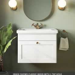 Butler & Rose Ophelia 600mm Wall Mounted 1 Drawer Vanity Unit & Basin