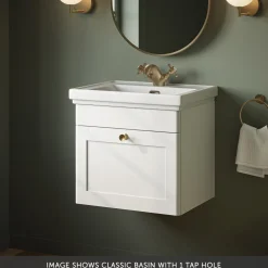 Butler & Rose Ophelia 500mm Wall Mounted 1 Drawer Vanity Unit & Basin