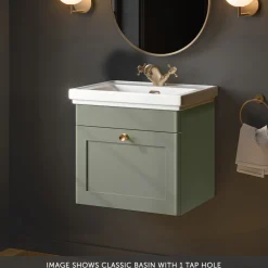 Butler & Rose Ophelia 500mm Wall Mounted 1 Drawer Vanity Unit & Basin