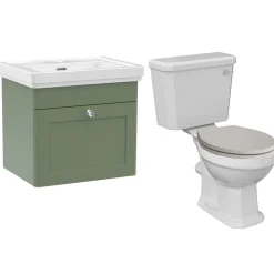 Butler & Rose Ophelia Traditional Toilet & 500mm Wall Hung Vanity Unit Bathroom Suite