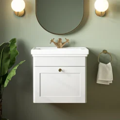Butler & Rose Ophelia Traditional Toilet & 500mm Wall Hung Vanity Unit Bathroom Suite