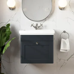 Butler & Rose Ophelia Traditional Toilet & 500mm Wall Hung Vanity Unit Bathroom Suite