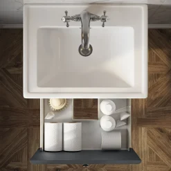 Butler & Rose Ophelia Traditional Toilet & 500mm Wall Hung Vanity Unit Bathroom Suite