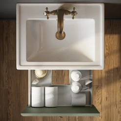 Butler & Rose Ophelia Traditional Toilet & 500mm Wall Hung Vanity Unit Bathroom Suite