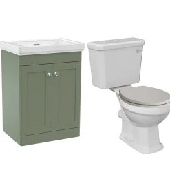 Butler & Rose Ophelia Traditional Toilet & 600mm Floorstanding Vanity Unit Bathroom Suite