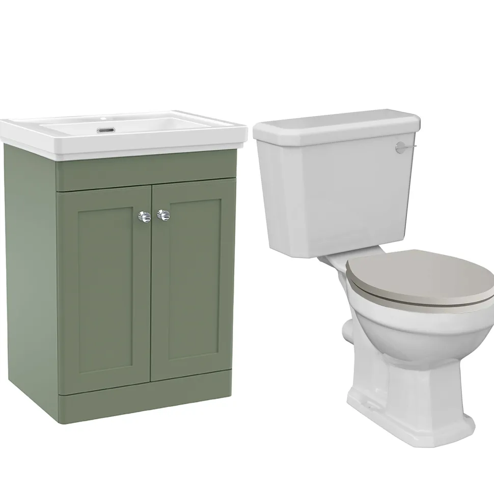 Butler & Rose Ophelia Traditional Toilet & 600mm Floorstanding Vanity Unit Bathroom Suite