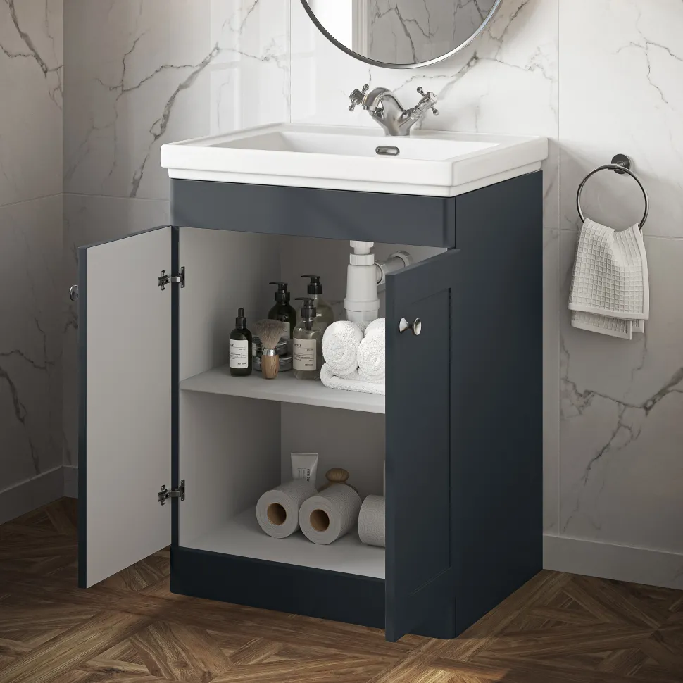 Butler & Rose Ophelia Traditional Toilet & 600mm Floorstanding Vanity Unit Bathroom Suite