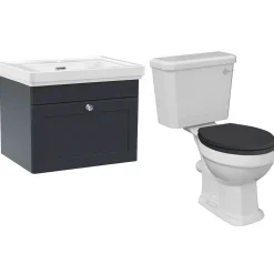 Butler & Rose Ophelia Traditional Toilet & 600mm Wall Hung Vanity Unit Bathroom Suite